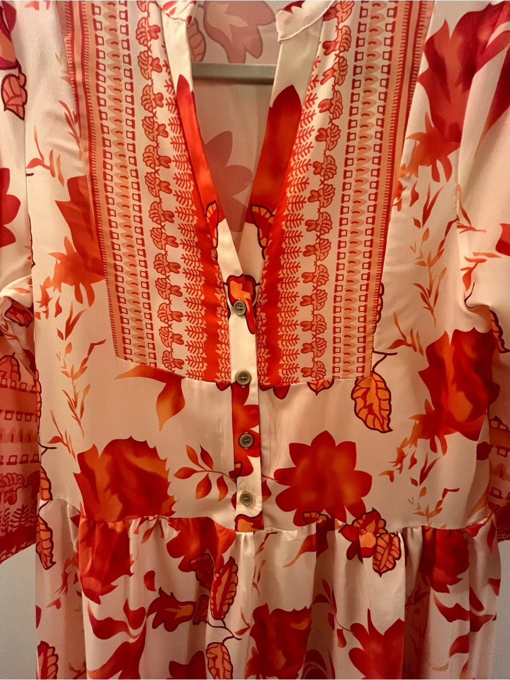 Boho Floral Print Maxi Dress — Size Medium - Picture 5 of 5